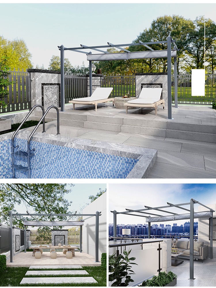 Einziehbare Aluminium-Pergola-Anwendung im Freien