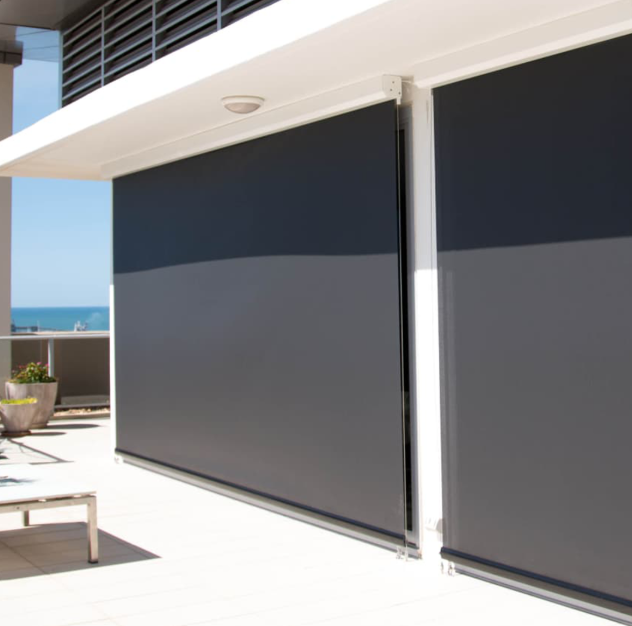 10 'x 8' Außenrollenschatten mit Edelstahldrahtführern