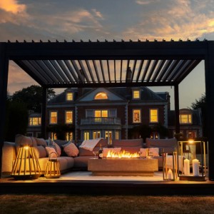 Elektrische LED-Pergola mit Lamellendach