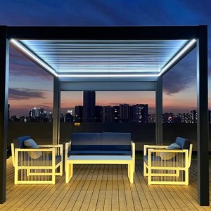 Motorisierte versenkbare Pergola aus Aluminium