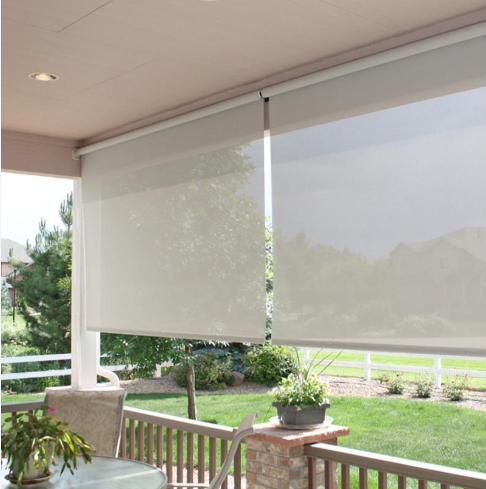 Vinyl Outdoor Roll -Up -Schatten mit Kordeln
