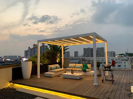 Haus im Freien Metallwindbeständiger Pavillon -Aluminiumpergolen für Terrasse