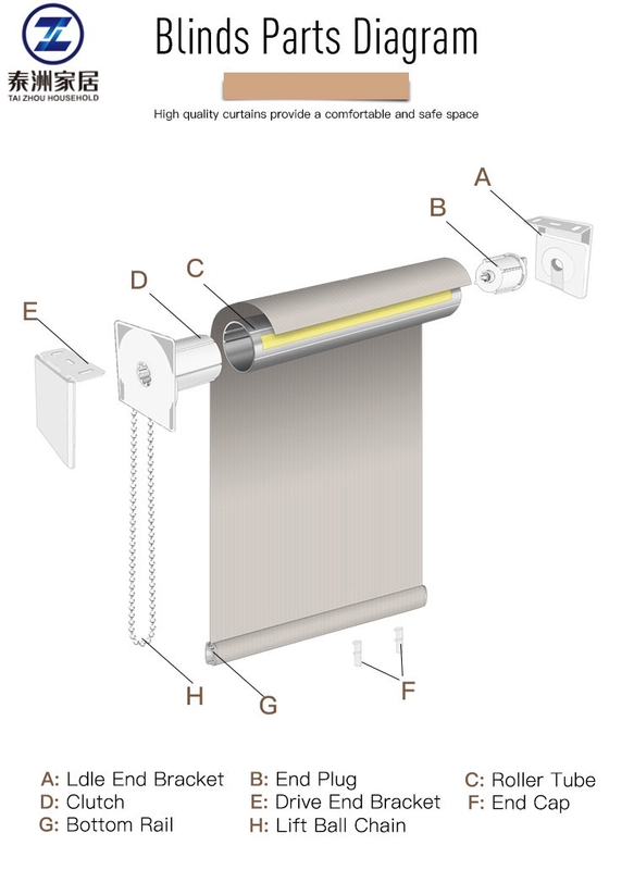 Manuelles Rollo mit Lichtfilterung für den Innenbereich