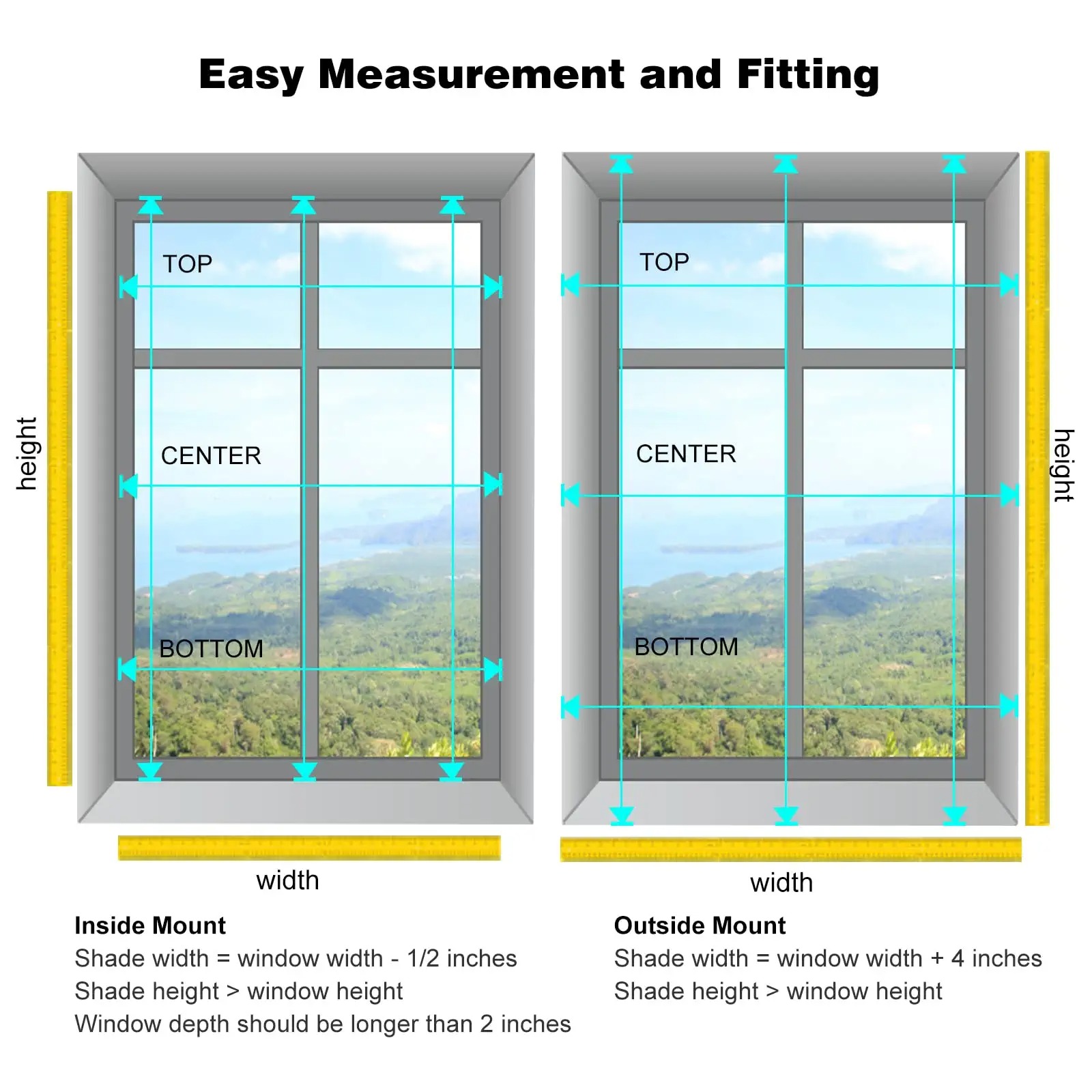 So messen Sie Ihre maßgeschneiderten kabellosen Zellrollos für Fenster