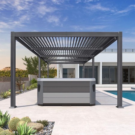 Pergola aus Aluminium mit Lamellen